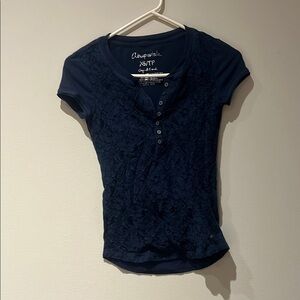 Y2K Vintage Aeropostale Navy Blue T-shirt Size XS